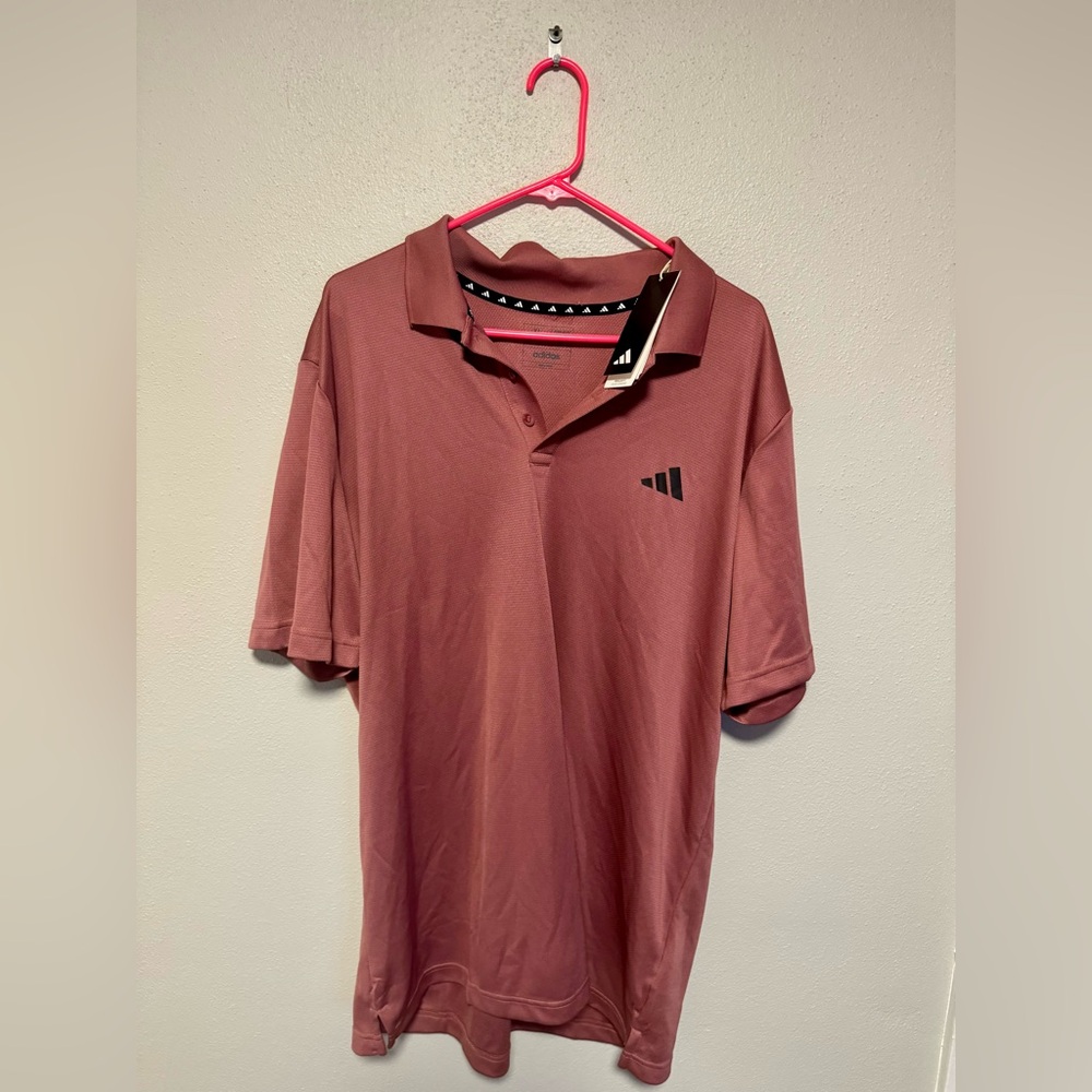 Adidas Men’s XL TR-ES Short Sleeve Polo Shirt. Preloved Crimson. NWT